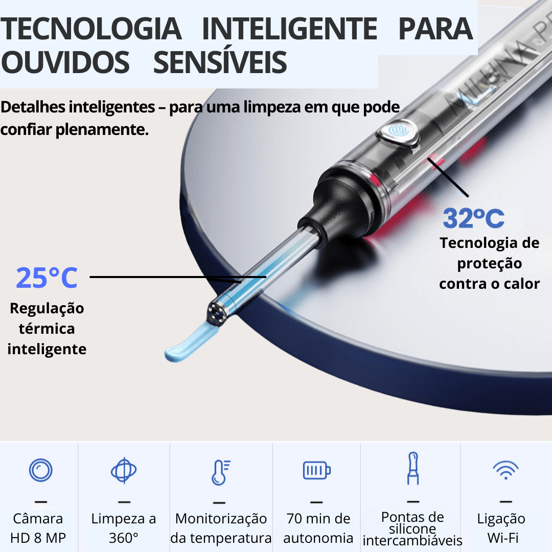 Otoscópio WiFi HD MILUNA-Pro