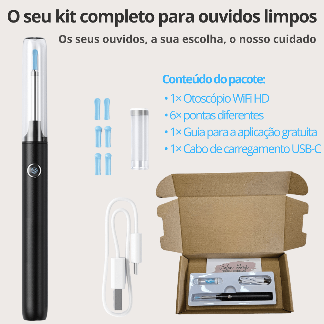 Otoscópio WiFi HD MILUNA-Pro