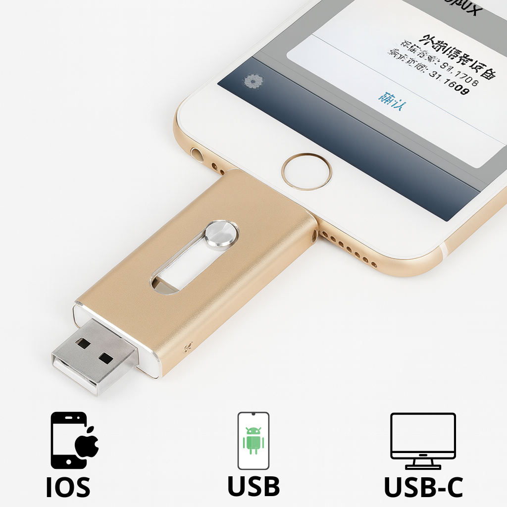 Pen Drive de Celular 4 em 1 - Multi Operacional