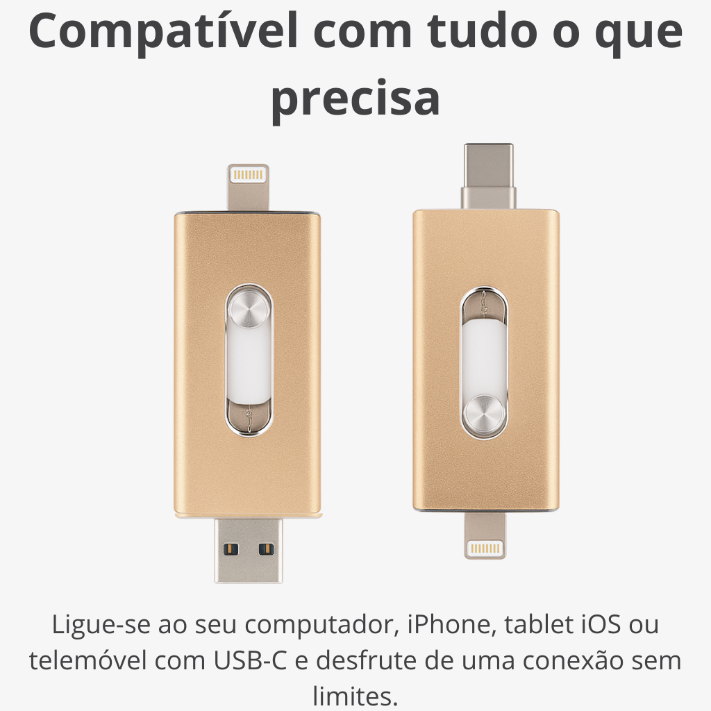 Pen Drive de Celular 4 em 1 - Multi Operacional